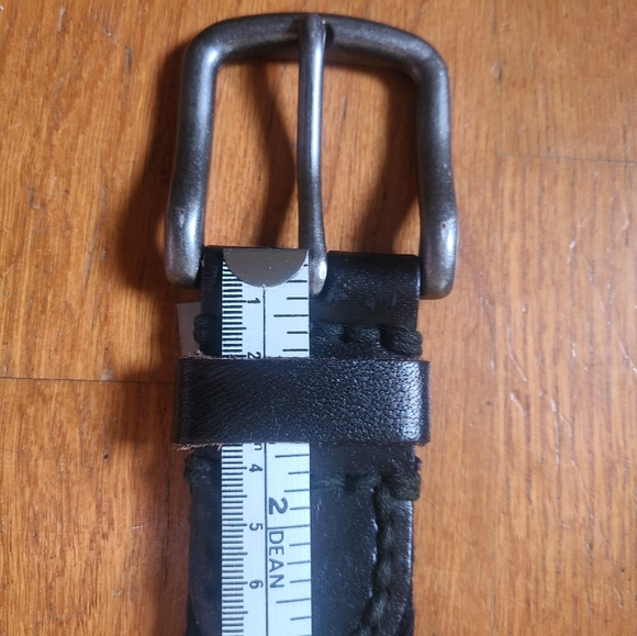 Tweed+💯%Cow Leather Solid Brass Buckle retro belt - Picture 8 of 13